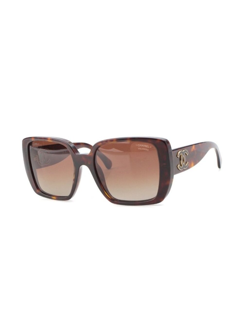 Chanel Square Shape Sunglasses Eyewear Brown